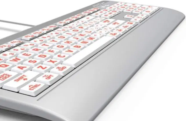 Alt view image 5 of 5 - Azio Vision Mac USB-C Keyboard, Backlit/Large Print, 3 Interchange Backlight Colors, Blue/Red/Purple (KB540)