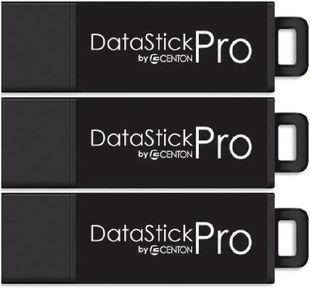 Main image of Centon DataStick Pro USB 3.2 Gen 1 Flash Drive 128GB x 3, Black (S1-U3P6-128G-3B)
