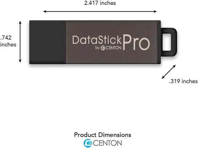 Alt view image 3 of 5 - Centon DataStick Pro USB 3.0 Flash Drive 64GB x 5, Charcoal Metallic (S1B-U3P31-64G-5)