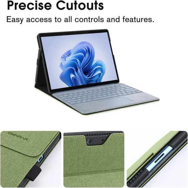 Alt view image 3 of 5 - Omnpak Microsoft Surface Pro 11/10/9 Case, Lightweight Protective, Multiple Angle, Stylus Holder, Designed for Surface 11th Edition AI 2024/Pro 9 5G 13" 2022, Compatible with Type Cover Keyboard