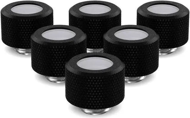 Main image of PrimoChill 14mm OD Rigid SX Fitting - 6 Pack - TX Matte Black