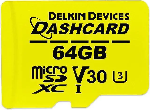 Main image of Delkin 64GB microSD Card UHS-I U3/V30 with Adapter  DASHCARD | High-Endurance Memory Card for Dash Cams, Security Cameras, GoPro & More | Up to 140,000 Hours of Use | Fast & Reliable Performance