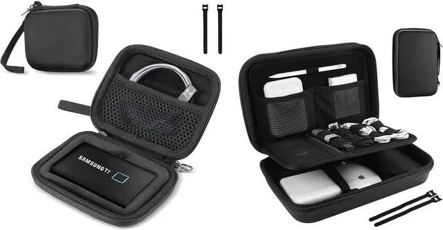 Main image of ProCase Portable Hard Drive Case Bundle with Travel Electronic Organizer