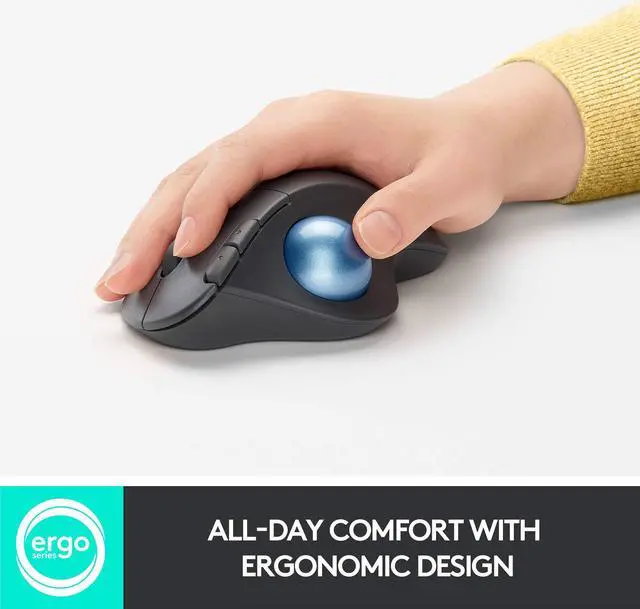 Alt view image 5 of 5 - Logitech Ergo M575 Wireless Trackball Mouse for Business - Ergonomic Design, Secured Logi Bolt Technology, Bluetooth, Globally Certified, Windows/Mac/Chrome/Linux - Graphite