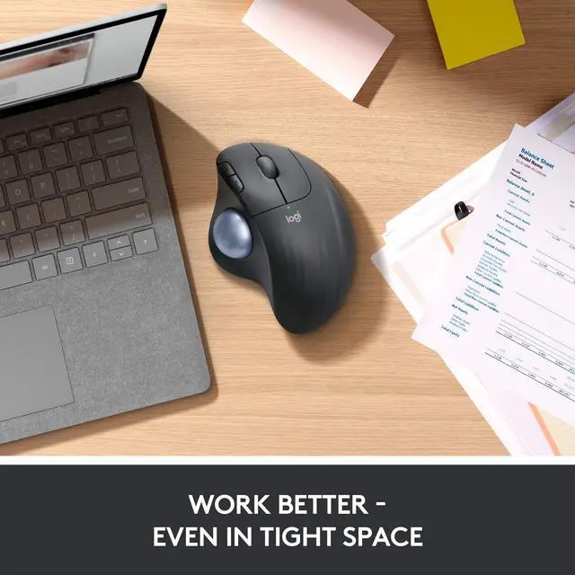 Alt view image 4 of 5 - Logitech Ergo M575 Wireless Trackball Mouse for Business - Ergonomic Design, Secured Logi Bolt Technology, Bluetooth, Globally Certified, Windows/Mac/Chrome/Linux - Graphite