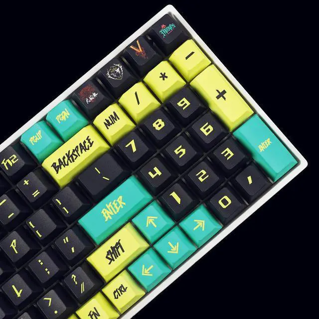 Alt view image 5 of 5 - 136 Key Cyber Style Cherry Profile Five Side Dye Sub Keycaps PBT Key caps for TKL 61 64 68 75 87 96 104 108 Keychron MX Keyboard