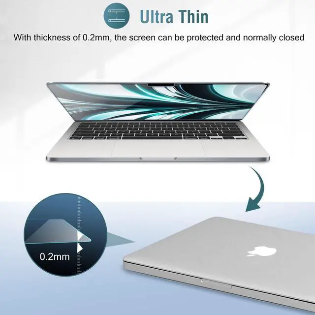 Alt view image 4 of 5 - ProCase Privacy Screen Protector for MacBook Air 13.6 M2 2022 Release Bundle with Hard Travel Electronic Organizer Case for MacBook Power Adapter Chargers Cables Rosegold