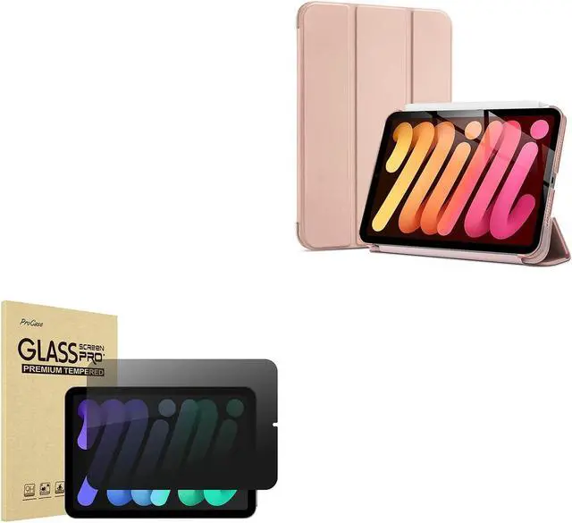 Main image of ProCase Hard Back Cover Bundle with 360 Degree Privacy Screen Protector for iPad Mini 6