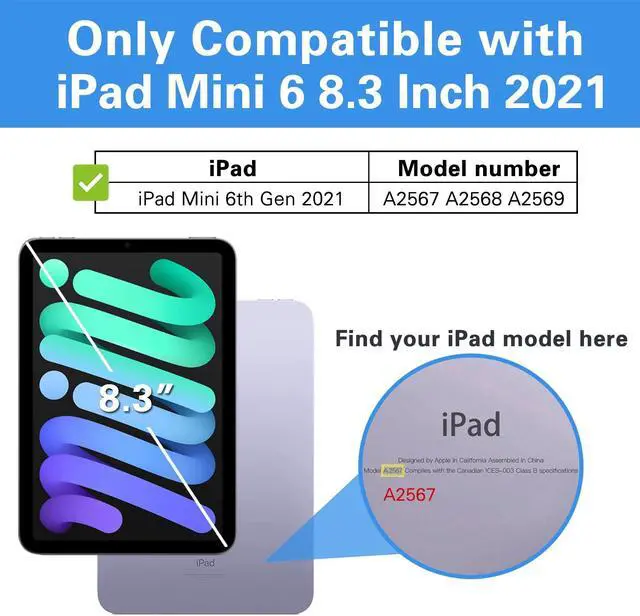 Alt view image 2 of 5 - ProCase Hard Back Cover Bundle with 360 Degree Privacy Screen Protector for iPad Mini 6