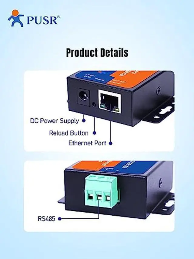 Alt view image 5 of 5 - PUSR TCP232-304 RS485 to TCP/IP Converter Serial Device Server Support Modbus Gateway Built-in Webpage RS485 to Ethernet Converter