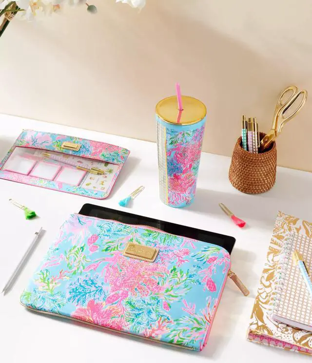 Alt view image 4 of 4 - Lilly Pulitzer Padded Tech Sleeve with Small Zip Pouch for Accessories, Cute Laptop Case for Women, Tablet Bag or 13 Inch Laptop Sleeve (Cay to My Heart)