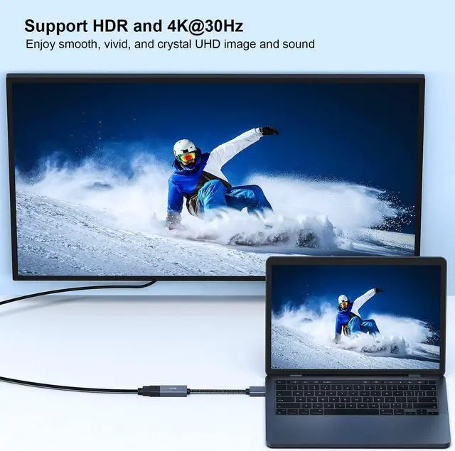 Alt view image 5 of 5 - BENFEI 5 Pack 4K DisplayPort to HDMI Adapter Cable, (2K 60Hz, 1080p 120Hz) Uni-Directional Display Port to HDMI Monitor Converter Compatible for HP, Dell, GPU, AMD, NVIDIA, More. Male to Female