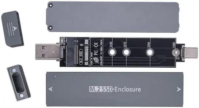 Alt view image 2 of 5 - xiwai Type-C USB3.0 to Combo NVME M-Key M.2 NGFF SATA SSD PCBA Case 2280/2242/2230mm Adapter RTL9210B Chipset