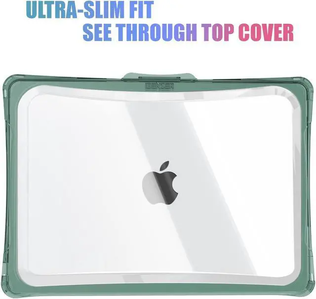 Alt view image 3 of 5 - IBENZER Heavy Duty Case for 2025 2024 2023 MacBook Air 15 inch M4 A3241 M3 A3114 M2 A2941, Hexpact case with ScreenFilm&KeyboardCover, Protective Cover for Mac Air 15.3, MidnightGreen, HPE-AT15-MTGN+2