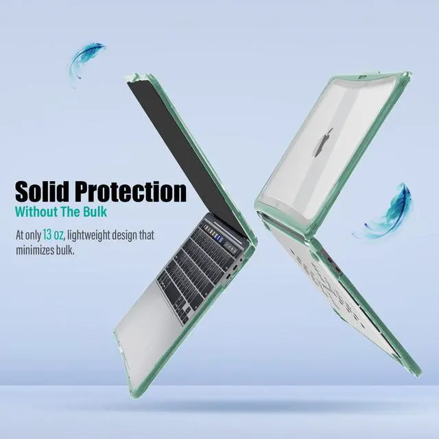 Alt view image 5 of 5 - IBENZER Heavy Duty Case for 2024 2023 2022 M2 M1 MacBook Pro 13 inch A2338 A2289 A2251 A2159 A1989 with Screen Film&Keyboard Cover, Hexpact Case for 2024-2016 Mac Pro 13, Midnight Green,HPE-T13MTGN+2