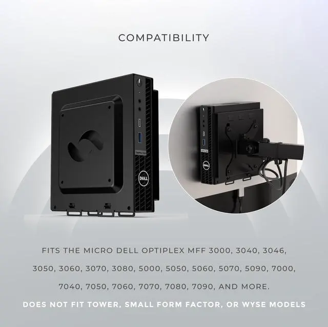Alt view image 3 of 5 - HumanCentric Dual VESA Mount Compatible with Dell OptiPlex Micro Mount, Supports VESA Dell Micro Mount Using Monitor Arm Wall Mount 100x100mm, Power Supply Holder Sold Separately, Part 101-2110