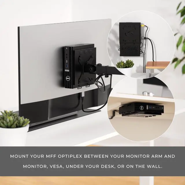 Alt view image 2 of 5 - HumanCentric Dual VESA Mount Compatible with Dell OptiPlex Micro Mount, Supports VESA Dell Micro Mount Using Monitor Arm Wall Mount 100x100mm, Power Supply Holder Sold Separately, Part 101-2110