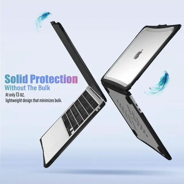 Alt view image 5 of 5 - IBENZER Heavy Duty Case for 2025 2024 2023 MacBook Air 15 inch M4 A3241 M3 A3114 M2 A2941, Hexpact case with ScreenFilm &KeyboardCover, Protective Cover for Mac Air 15.3, Black, HPE-AT15-BK
