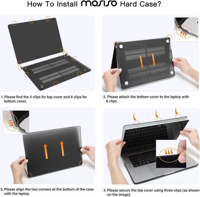 Alt view image 3 of 5 - MOSISO Compatible with MacBook Air 15 inch Case 2025 2024 2023 Release M4 A3241 M3 A3114 M2 A2941, Plastic Hard Shell&Carrying Sleeve Bag&Keyboard Cover&Webcam Cover&Screen Protector, Black