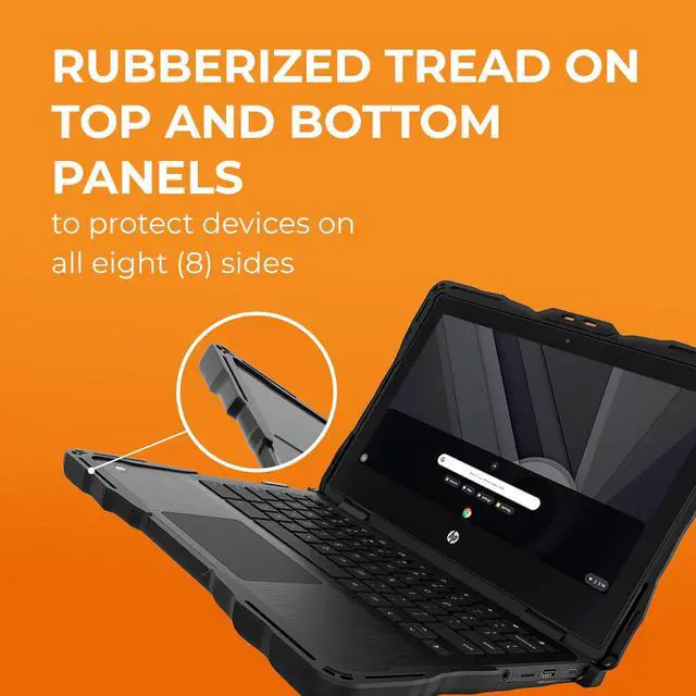 Alt view image 3 of 5 - Gumdrop DropTech Case Fits HP Fortis x360 11-inch G3 J Chromebook (2in1) for Kids K-12 Students Teachers & Classrooms - Drop Tested Rugged Shockproof Bumpers for Reliable Device Protection - Black