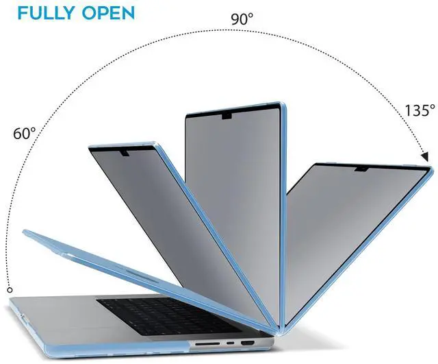 Alt view image 5 of 5 - IBENZER Case for MacBook Pro 14 Inch Case 2025 2024 M4 M3 M2 M1 A3112 A3185 A3401 A2918 A2992 A2779 A2442 Pro/Max, HardShellCase & SleeveBag &KeyboardCover &Type-c(2025-2021), AiryBlue,T14ARBL+3