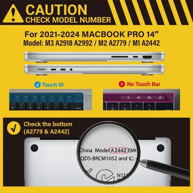 Alt view image 2 of 5 - IBENZER Case for MacBook Pro 14 Inch Case 2024 2023 M3 A2918 A2992 M2 A2779 M1 A2442 Pro/Max,Hard Shell Case & Sleeve Bag & Keyboard Cover & Type-C for Mac Pro 14(2024-2021), AiryBlue,T14SKPK+3