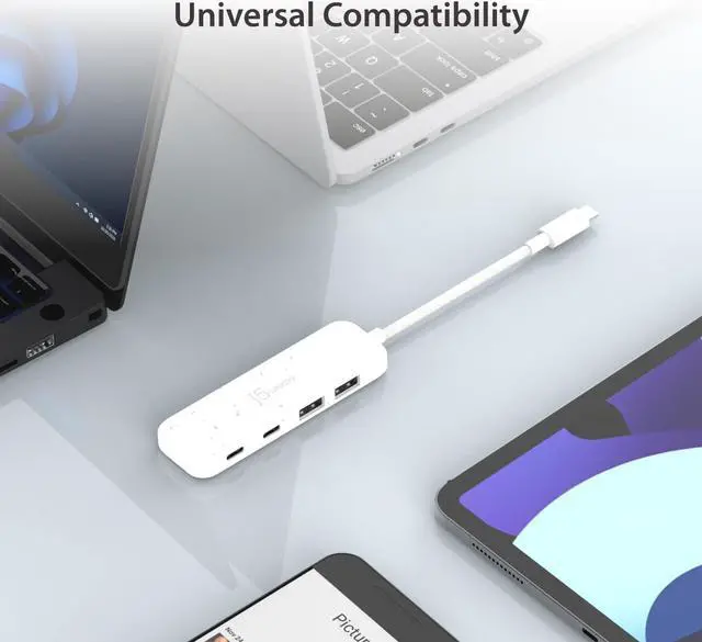 Alt view image 5 of 5 - j5create 4-in-1 Pink USB-C to 4-Port Type-A & Type-C Hub(Eco-Friendly), USB-C Hub with 10 Gbps 2 USB-A & 2 USB-C | Compatible with MacBook Pro/Air, iPad, Mac Mini and More Type C Devices(JCH342ER)