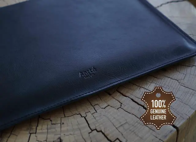 Alt view image 2 of 5 - Aartedesign Genuine Vintage Leather Sleeve 14 Inch for MacBook 14 Pro 2021-2023 M1 A2442 Laptop Case Soft Handmade for Mac 14 Carrying Bag (Horizontal, Black)