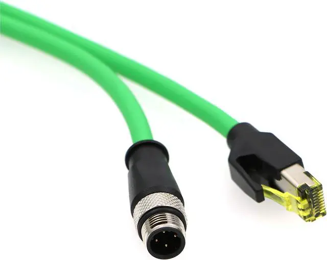 Alt view image 2 of 5 - AConnect D-Code Cable M12 4 Pin Male to RJ45 Male Cat5e High Flexible Waterproof Ethernet Shielded Cable Industrial for Industrial Camera 9.9Ft/3M