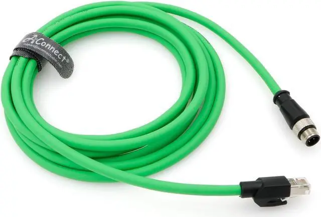 Alt view image 5 of 5 - AConnect D-Code Cable M12 4 Pin Male to RJ45 Male Cat5e High Flexible Waterproof Ethernet Shielded Cable Industrial for Industrial Camera 9.9Ft/3M