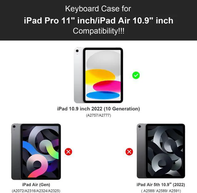 Alt view image 2 of 5 - ALIWLHOF for iPad 10th Generation Case with Keyboard 2022  Keyboard Case for iPad 10.9" 10th Gen, Backlit-Detachable Bluetooth Keyboard Case for Latest iPad 10th Gen 10.9" 2022 with Pencil Holder