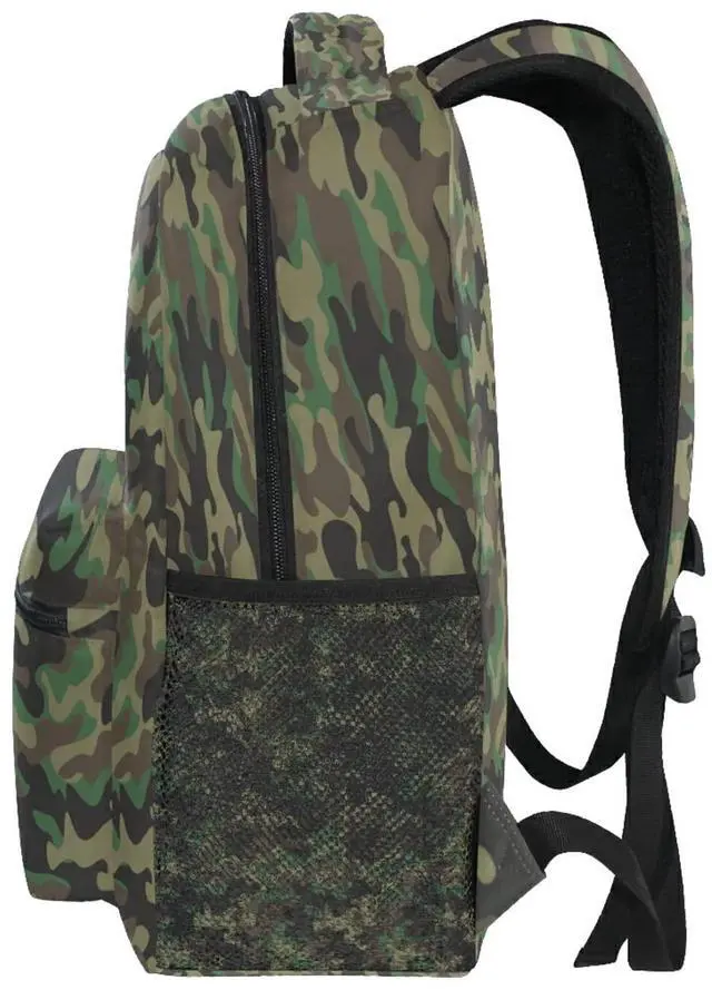 Alt view image 3 of 5 - Kids Backpacks for Boy Girl Camo Schoolbag Kids Tactical Backpack Elementary Primary Middle School Bookbags Back to School 16 inch backpack for Child Age 6-8 for School, Outdoor, Camping, Camo Green