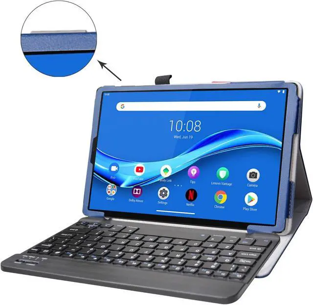Alt view image 2 of 5 - Bige for Lenovo Tab M10 Plus Keyboard Case,PU Leather Cover with Romovable Keyboard for Lenovo Tab M10 Plus/Smart tab M10 Plus/Smart Tab M10 Plus Gen 2 10.3" Tablet,Blue
