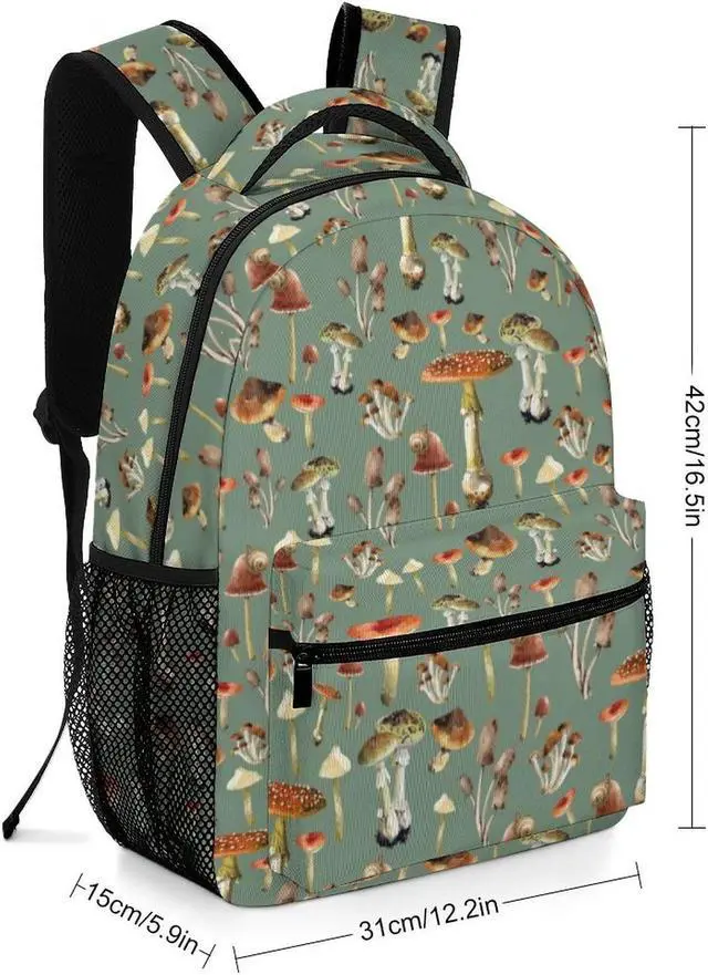 Alt view image 2 of 5 - Aparajita Vintage Mushroom Collage School Backpack Gifts Fashion Travel Laptop Backpack for Men Women Teenagers Children