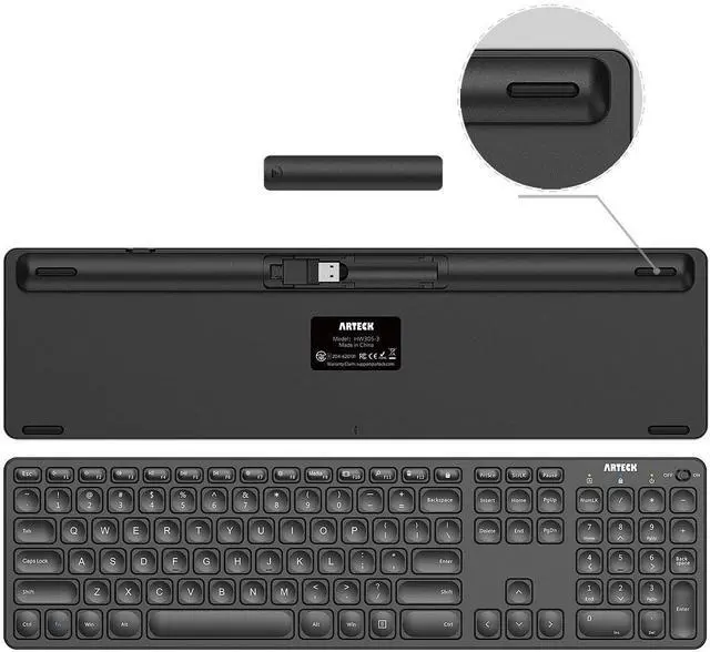 Alt view image 2 of 5 - Arteck 2.4G Wireless Keyboard and Mouse Combo Ultra Slim Full Size Keyboard Keyboard and Ergonomic Mice for Computer Desktop PC Laptop and Windows 11/10/8/7 Build in USB-C Rechargeable Battery