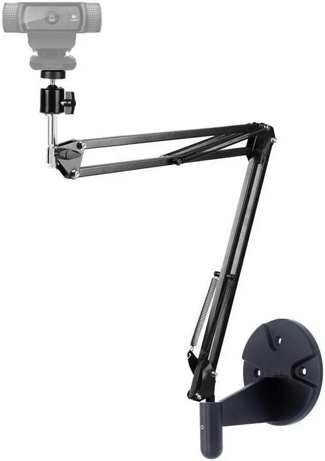 Alt view image 4 of 5 - Webcam Ring Light Wall Mount, 10'' Streaming Light with Folding Arm Wall Holder Compatible with Logitech C920s StreamCam Brio C930 C922x C925e C615 webcams