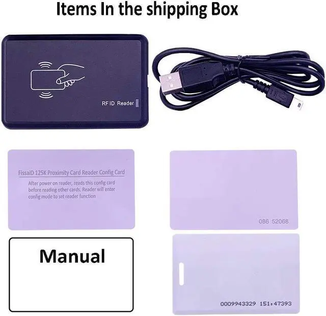 Alt view image 2 of 5 - RFID Reader USB Reader 125KHz for EM4100 & 1326 Family Proximity Cards As USB Keyboard Input for Raspberry pi Linux Android Win Mac iOS + 3Pcs Card