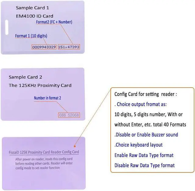 Alt view image 3 of 5 - RFID Reader USB Reader 125KHz for EM4100 & 1326 Family Proximity Cards As USB Keyboard Input for Raspberry pi Linux Android Win Mac iOS + 3Pcs Card