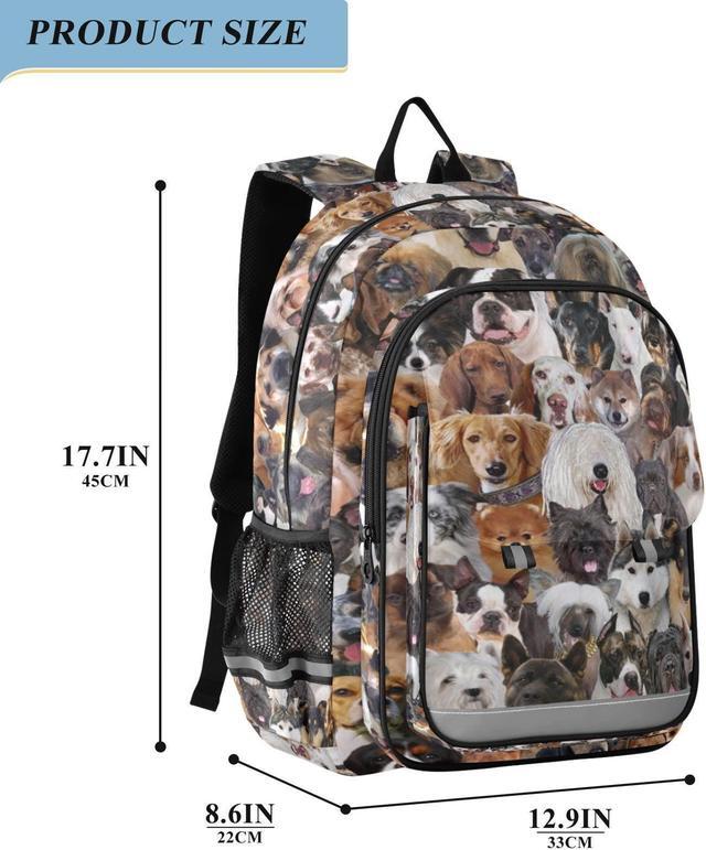 Alt view image 2 of 5 - ALAZA Different Dog Breeds Animal Laptop Backpack Purse for Women Men Travel Bag Casual Daypack with Compartment & Multiple Pockets