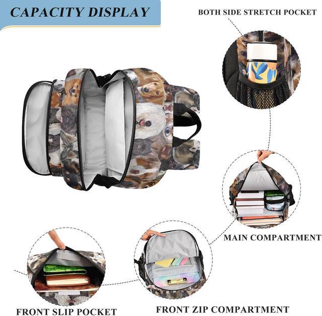 Alt view image 4 of 5 - ALAZA Different Dog Breeds Animal Laptop Backpack Purse for Women Men Travel Bag Casual Daypack with Compartment & Multiple Pockets