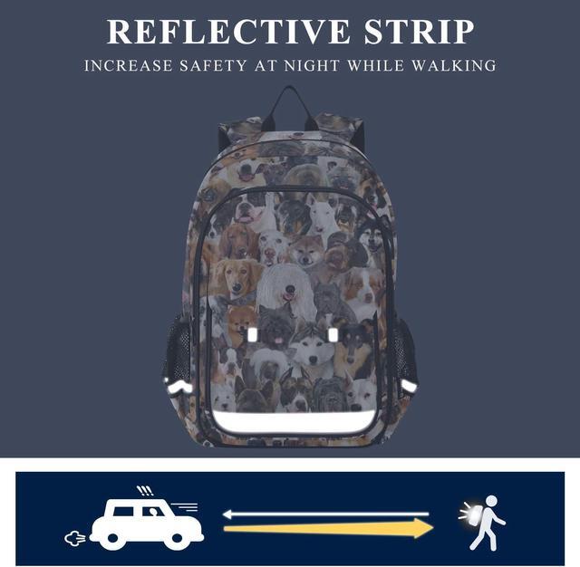 Alt view image 5 of 5 - ALAZA Different Dog Breeds Animal Laptop Backpack Purse for Women Men Travel Bag Casual Daypack with Compartment & Multiple Pockets