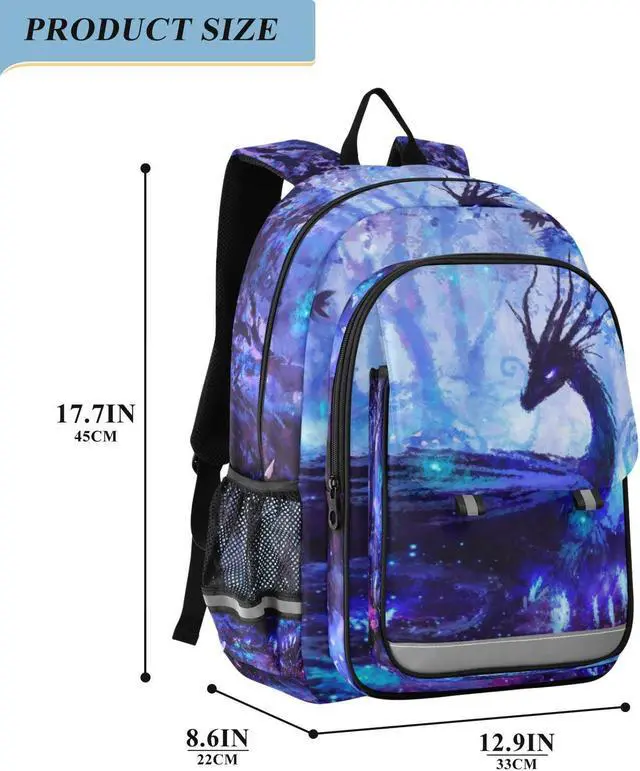 Alt view image 2 of 5 - ALAZA Dragon in Forest Laptop Backpack Purse for Women Men Travel Bag Casual Daypack with Compartment & Multiple Pockets
