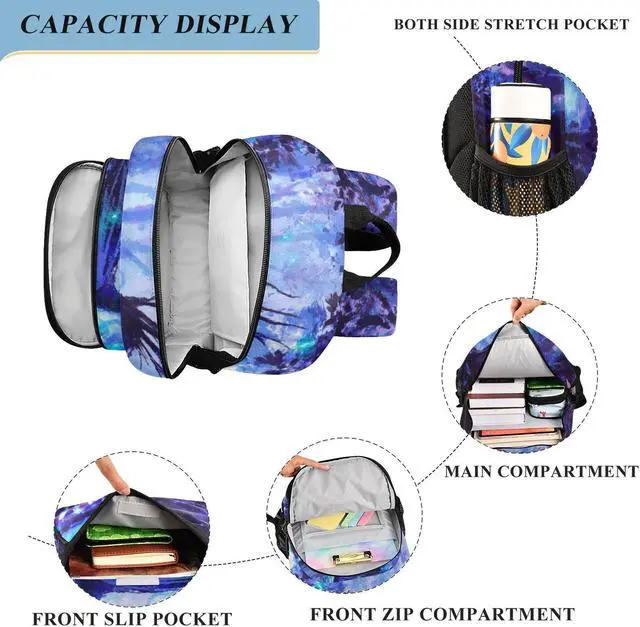 Alt view image 4 of 5 - ALAZA Dragon in Forest Laptop Backpack Purse for Women Men Travel Bag Casual Daypack with Compartment & Multiple Pockets