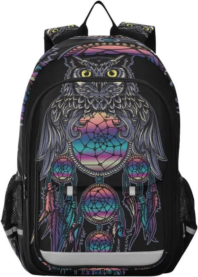 Main image of ALAZA Owl Rainbow Dream Catcher Laptop Backpack Purse for Women Men Travel Bag Casual Daypack with Compartment & Multiple Pockets
