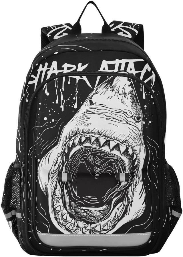 Main image of ALAZA Scary Shark Attack Laptop Backpack Purse for Women Men Travel Bag Casual Daypack with Compartment & Multiple Pockets