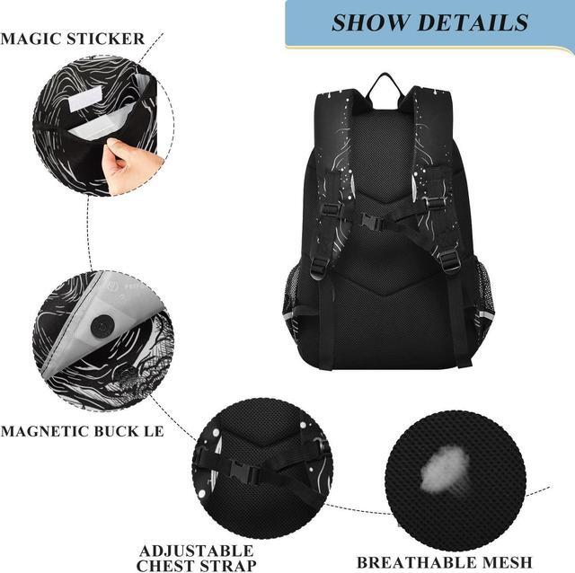 Alt view image 3 of 5 - ALAZA Scary Shark Attack Laptop Backpack Purse for Women Men Travel Bag Casual Daypack with Compartment & Multiple Pockets