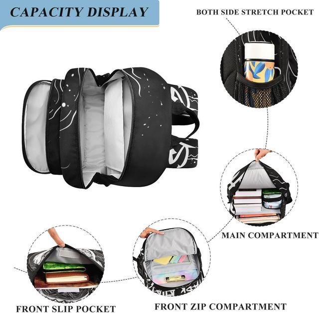 Alt view image 4 of 5 - ALAZA Scary Shark Attack Laptop Backpack Purse for Women Men Travel Bag Casual Daypack with Compartment & Multiple Pockets