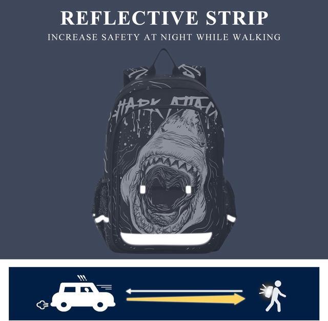 Alt view image 5 of 5 - ALAZA Scary Shark Attack Laptop Backpack Purse for Women Men Travel Bag Casual Daypack with Compartment & Multiple Pockets