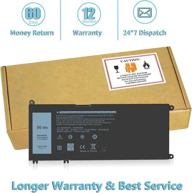 Alt view image 3 of 5 - 33YDH Battery Compatible With Dell Inspiron 15 7577 17 7000 7773 7778 7786 7779 G3 15 3579 G3 17 3779 G5 15 5587 G7 15 7588 Latitude 13 3380 14 3490 15 3590 3580 99NF2 PVHT1 P30E DNCWSCB6106B