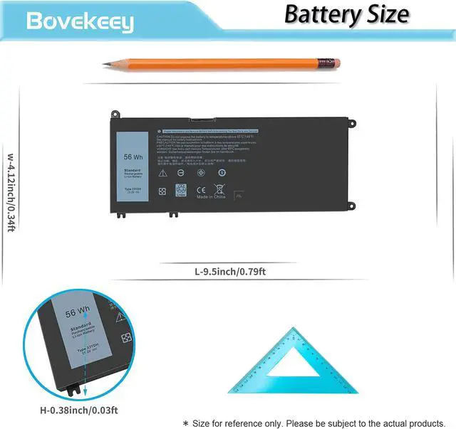Alt view image 5 of 5 - 33YDH Battery Compatible With Dell Inspiron 15 7577 17 7000 7773 7778 7786 7779 G3 15 3579 G3 17 3779 G5 15 5587 G7 15 7588 Latitude 13 3380 14 3490 15 3590 3580 99NF2 PVHT1 P30E DNCWSCB6106B